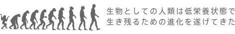 生物としての人類は低栄養状態で生き残るための進化を遂げてきた